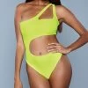 Be Wicked Quinn One Shoulder One Piece -Swimwear Promotion Store BW 1976 yellow front 2020JUN23576