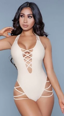 Be Wicked Amaya One Piece Swimsuit -Swimwear Promotion Store BW 1977 nude front 2020JUN23576