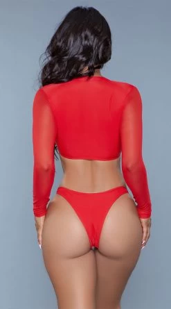 Be Wicked Cardi Two Piece Swimsuit -Swimwear Promotion Store BW 1980 red back 2020JUN23576