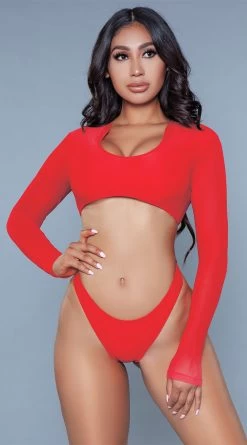 Be Wicked Cardi Two Piece Swimsuit -Swimwear Promotion Store BW 1980 red front 2020JUN23576