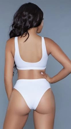 Be Wicked Vera High Waist Bikini Swimsuit -Swimwear Promotion Store BW 1985 white back 2020JUN23576