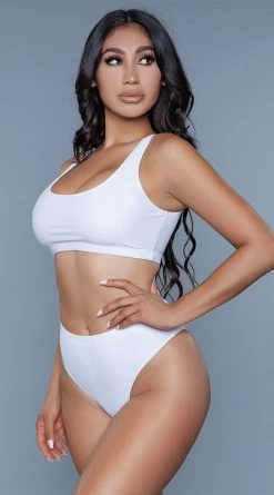 Be Wicked Vera High Waist Bikini Swimsuit -Swimwear Promotion Store BW 1985 white front2 2020JUN23576