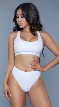 Be Wicked Vera High Waist Bikini Swimsuit -Swimwear Promotion Store BW 1985 white front 2020JUN23576