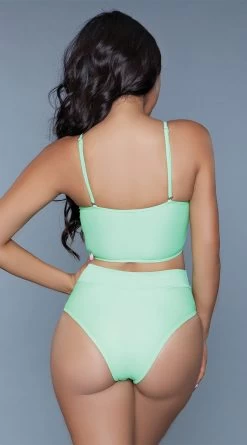 Be Wicked Chanity High Waist Bikini Swimsuit -Swimwear Promotion Store BW 1986 ngreen back 2020JUN23576