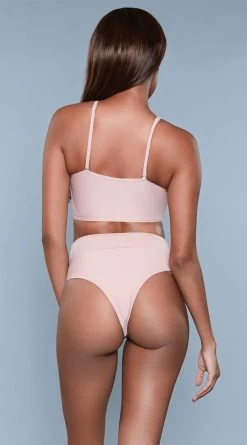 Be Wicked Chanity High Waist Bikini Swimsuit -Swimwear Promotion Store BW 1986 pink back 2020JUN23576
