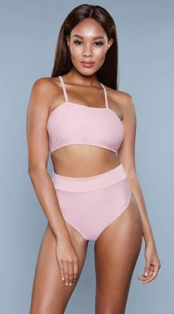 Be Wicked Chanity High Waist Bikini Swimsuit -Swimwear Promotion Store BW 1986 pink front 2020JUN23576