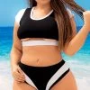 Plus Size Maldives Sporty Two Piece Swimsuit -Swimwear Promotion Store ES 6620X Black White Front 2020DEC28021