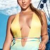 Plus Size Miami Sunset Ribbed One Piece Swimsuit -Swimwear Promotion Store ES 6687X Miami Sunset F 2022APR47823