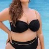 Plus Size Modern Retro Bandeau Bikini -Swimwear Promotion Store ES 67002X Black F