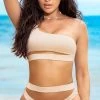 Ivory Mermaid One Shoulder Bikini -Swimwear Promotion Store ES 67024 ShimmeryIvory Front 2023APRIL