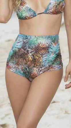 Classic High-Waisted Bikini Bottom -Swimwear Promotion Store ES 6854 Bottom Botanic Front