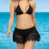 Adore Me Eyelash Lace Cover-Up Shorts -Swimwear Promotion Store ES 7935 Black Front 2020DEC28021