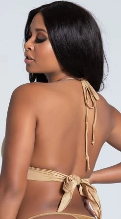 Yandy Solid Color Halter Bikini Top -Swimwear Promotion Store EY 3527T top gold PS11062019 8 Edit