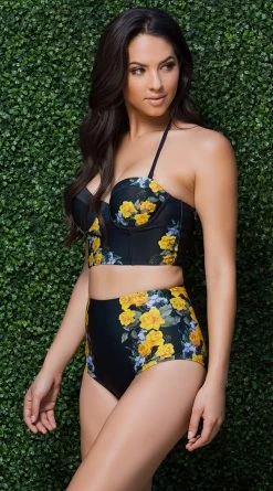 Yandy High Waisted Golden Rose Bikini Bottom -Swimwear Promotion Store EY 3802T 3802B 2 PS08232017