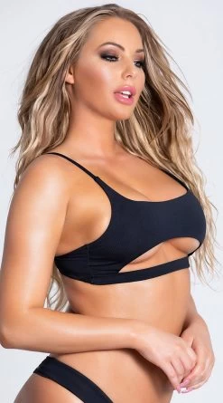 Yandy Morganite Glow Peek-A-Boo Bikini Top -Swimwear Promotion Store EY 4031T TOP BLACK PS04042019 14
