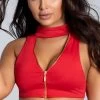 Yandy Zirconia Zest Choker Bikini Top -Swimwear Promotion Store EY 4104T TOP RED PS01292020 2