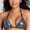 Yandy Snaky Suspicion Triangle Bikini Top -Swimwear Promotion Store EY 4151T TOP SILVER PS01282020 1