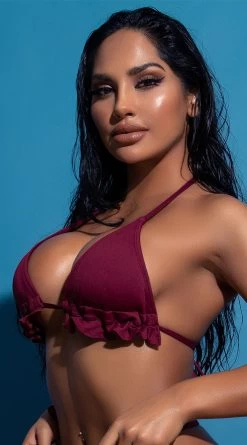 Yandy Riptide Ruffle Triangle Bikini Top -Swimwear Promotion Store EY 4206T TOP PS12182020 EDS 591