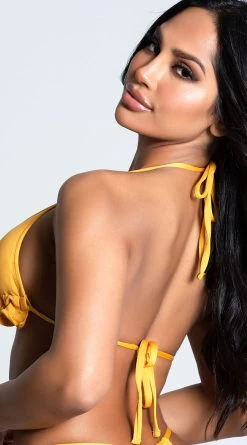 Yandy Riptide Ruffle Triangle Bikini Top -Swimwear Promotion Store EY 4206T TOP YELLOW 9 PS12172020