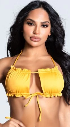Yandy Stay Current Halter Bandeau Top -Swimwear Promotion Store EY 4208T TOP YELLOW 13 PS12172020