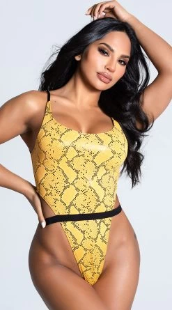 Yandy Let's Snake Love One Piece Swimsuit -Swimwear Promotion Store EY 4215 YELLOW 3 PS12172020