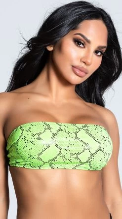 Yandy Snake Around Bandeau Top -Swimwear Promotion Store EY 4216T TOP GREEN 12 PS12172020