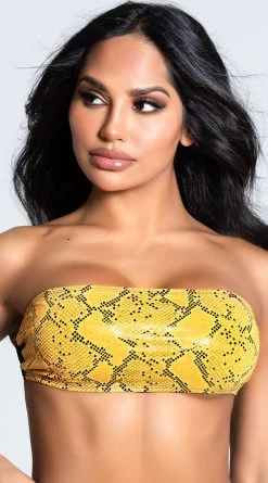 Yandy Snake Around Bandeau Top -Swimwear Promotion Store EY 4216T TOP YELLOW 10 UPDATED PS12172020