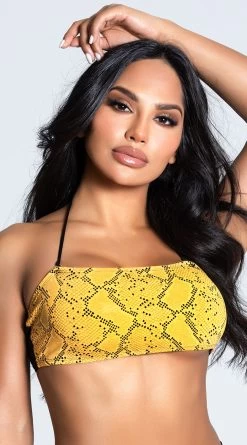 Yandy Snake Around Bandeau Top -Swimwear Promotion Store EY 4216T TOP YELLOW 3 UPDATED PS12172020