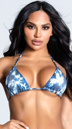 Yandy Tempting Tie Dye Bikini Top -Swimwear Promotion Store EY 4222T TOP BLUE 3 PS12172020