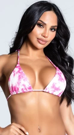 Yandy Tempting Tie Dye Bikini Top -Swimwear Promotion Store EY 4222T TOP PINK 3 PS12172020