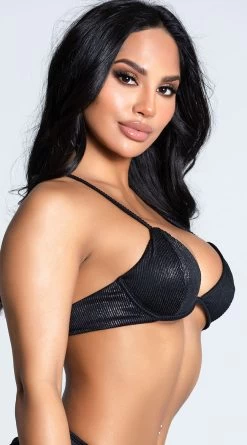 Yandy Metal Heart Bikini Top -Swimwear Promotion Store EY 4234T TOP BLACK 4 PS12172020