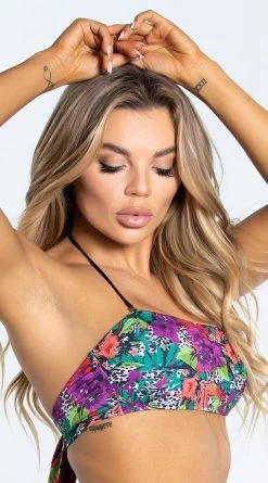 Yandy Tropical Oasis Bandeau Bikini Top -Swimwear Promotion Store EY 4300T TOP LEO 5 YANDY PS02172022 copy