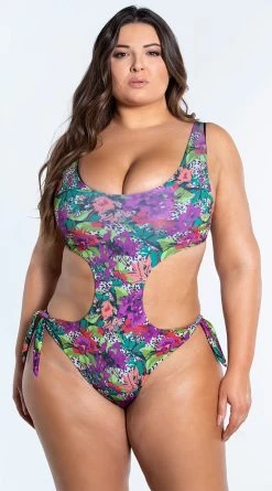 Yandy Plus Size Tropical Oasis One Piece Swimsuit -Swimwear Promotion Store EY 4301X 2 YANDY PS02172022