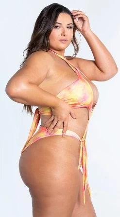 Yandy Plus Size West Coast Sunshine One Piece Swimsuit -Swimwear Promotion Store EY 4310X ORG 5 YANDY PS02172022