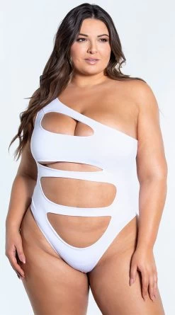 Yandy Plus Size Poolside Pleasure One Piece Swimsuit -Swimwear Promotion Store EY 4321X WHT 2 YANDY PS02172022