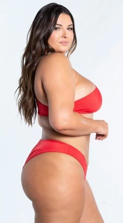 Yandy Plus Size Double Strapped Bikini Bottom -Swimwear Promotion Store EY 4322TX 4322BX RED 6 YANDY PS02172022