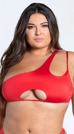 Yandy Plus Size Double Strapped Bikini Top -Swimwear Promotion Store EY 4322TX TOPX RED 2 YANDY PS02172022 copy