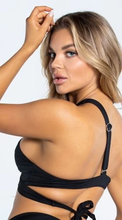 Yandy Wraparound Basic Bikini Top -Swimwear Promotion Store EY 4324T TOP BLK 8 YANDY PS02172022 copy