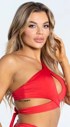 Yandy Wraparound Basic Bikini Top -Swimwear Promotion Store EY 4324T TOP RED 5 YANDY PS02172022 copy
