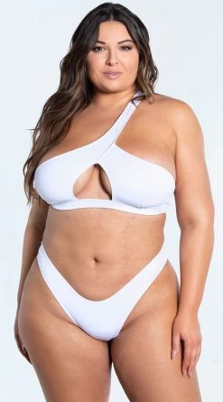 Yandy Plus Size Essential White Basic Bikini Bottom -Swimwear Promotion Store EY 4329TX 4329BX WHT 2 YANDY PS02172022 copy