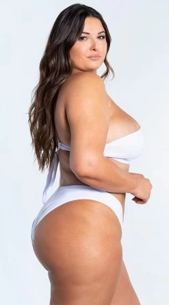 Yandy Plus Size Essential White Basic Bikini Bottom -Swimwear Promotion Store EY 4329TX 4329BX WHT 4 YANDY PS02172022 copy