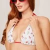 Yandy White Blossoms String Bikini Top -Swimwear Promotion Store EY 4330T WHITE 1586 yandy PS05312022