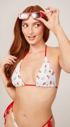 Yandy White Blossoms String Bikini Top -Swimwear Promotion Store EY 4330T WHITE 1589 yandy PS05312022