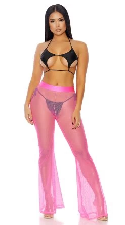 Forplay Nostalgic Neon Fishnet Pants -Swimwear Promotion Store FP 440333 neonpink alt3 lg 2020FEB19376