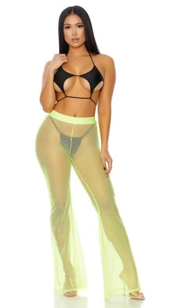 Forplay Nostalgic Neon Fishnet Pants -Swimwear Promotion Store FP 440333 neonyellow alt3 lg 2020FEB19376
