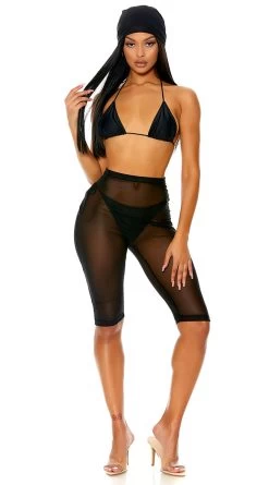 Forplay Take Cover Mesh Biker Shorts -Swimwear Promotion Store FP 441426 black alt3 lg 2021APR29176
