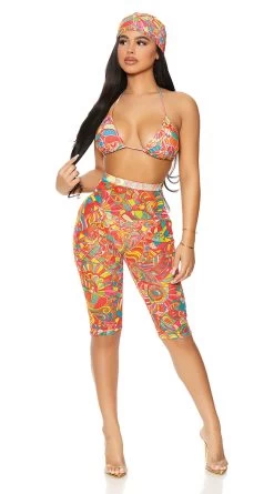 Forplay Take Cover Mesh Biker Shorts -Swimwear Promotion Store FP 441426 kaleidoscope alt3 lg 2021APR29176