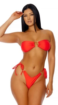 Forplay Antigua Red Thong Bikini -Swimwear Promotion Store FP 442308 TOM 4 2022MARCH47755