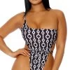 Forplay Turks And Caicos Patterned One Piece Swimsuit -Swimwear Promotion Store FP 442309 BLKB 4 2022MARCH47755