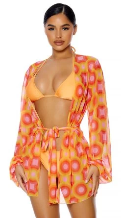Forplay Cover Me Colorful Mesh Kimono -Swimwear Promotion Store FP 442313 GRP 1 2022MARCH47755